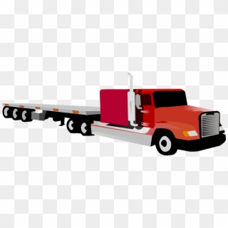 Trailer Clipart Shipping Truck - Flat Bed Truck Clipart - Png Download