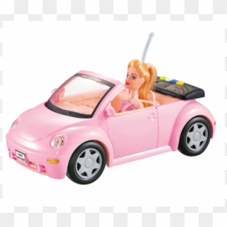 Pink Car With Doll , 33 Cm - Convertible Clipart