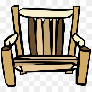Chair Clip Wood Furniture - Club Penguin Chair - Png Download