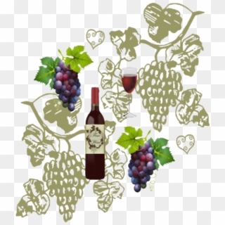 Wine And Grapes - Grapes Vector Clipart