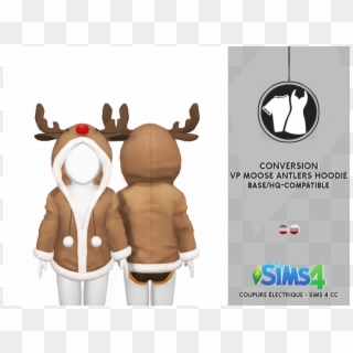 Venus Princess Moose Antlers Hoodie - Sims 4 Redheadsims Clipart