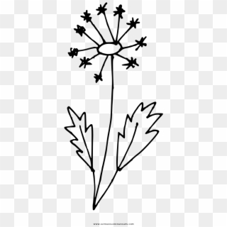 Dandelion Coloring Page - Line Art Clipart