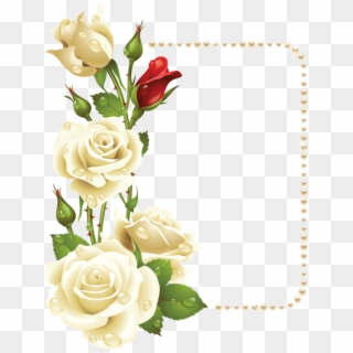 Paper Background, Frame Background, White Roses Background, - White Rose Border Clip Art - Png Download