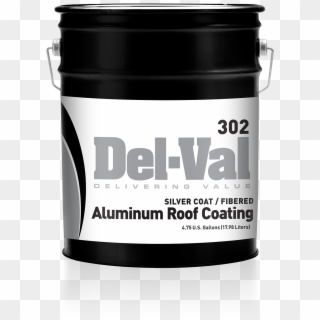 Del-val 302 Silver Coat Fibered Aluminum Roof Coating - Food Clipart