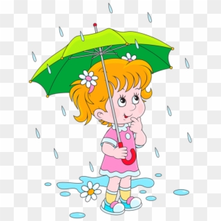 Kids Playing In Rain Clipart - Png Download