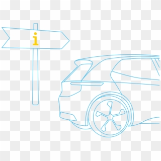 Electric Vehicle With A Guidepost - Audi Clipart