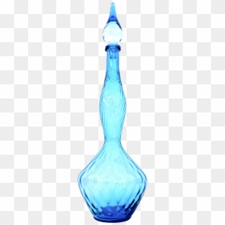 M#century Modern Italian Blue Glass Genie Bottle Decanter Clipart