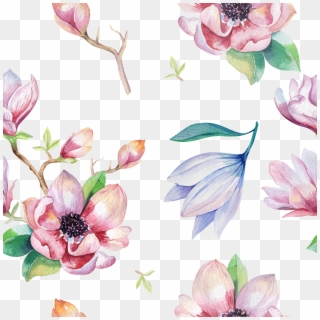 Watercolor Magnolia Bunting Free Printable - Magnolia Flowers Watercolors Clipart
