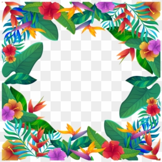 #mq #leaf #leaves #tropical #frame #frames #border - Free Clipart Tropical Flower Border - Png Download