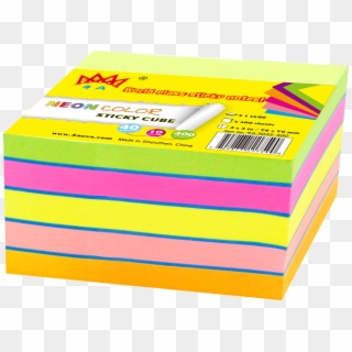 4a Sticky Note Cube In Ultra Colors Neon Assorted Total - Box Clipart