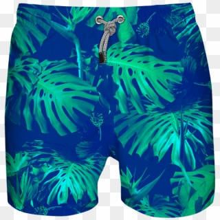 Tropical Leaves - Azul Siete - Board Short - Boardshorts Clipart