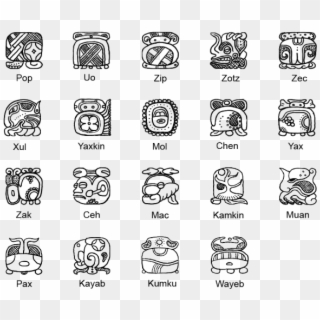 Drawn Calendar Mayan - Mayan Zodiac Signs Clipart