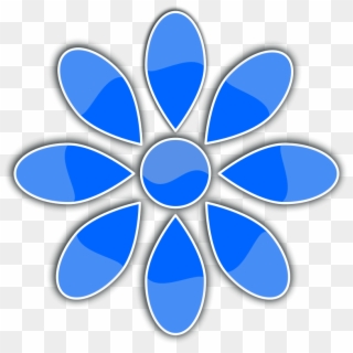 Flor, Pétalos, Azul, Brillante, Florales, Simétrica - Earthkind Logo Clipart