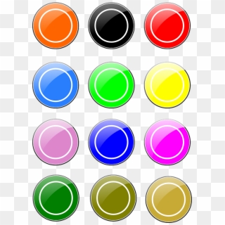 Círculos Botones Brillante Colores Conjunto - Circulos De Colores Brillantes Clipart