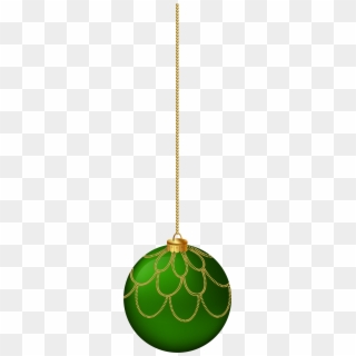 Christmas Ball Hanging Transparent Png , Png Download - Gold And Green Christmas Balls Png Clipart