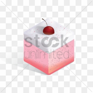 Isometric Strawberry With Cherry On Top Vector - Illustration Clipart