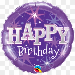 Sparkly Purple Birthday Balloon - Balloon Clipart