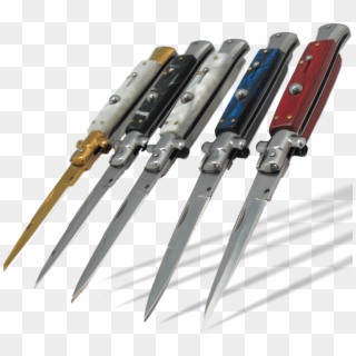 5pc Wholesale Stiletto Knives Set- Automatics - Hunting Knife Clipart