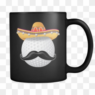 Robustcreative-funny Golf Ball Mustache Mexican Sport - Smile At The World And It Will Smile Back Clipart