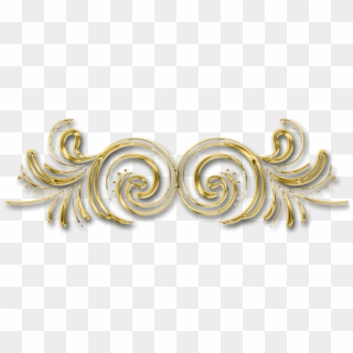Golden Floral Decor - Earrings Clipart