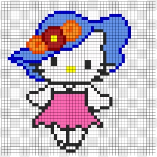 Hello Kitty Perler Bead Pattern 196224 - Minecraft Pretzel Pixel Art Clipart