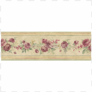 Faixa Papel De Parede Floral Prints 2 Flores Vinho - Wallpaper Clipart