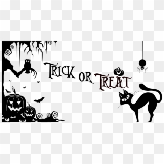 Trick Or Treat Halloween Silhouette From Openclipart - Trick Or Treat Pdf - Png Download