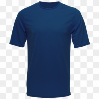 Unisex Short Sleeve Crew Dry Shirt - Navy Blue Shirt Png Clipart