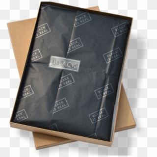 Black Custom Printed Tissue Paper - Tissue Paper With Sticker Packaging Clipart