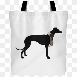 Greyhound With Striped Scarf Tote Bag - Greyhound Petting Chart Clipart