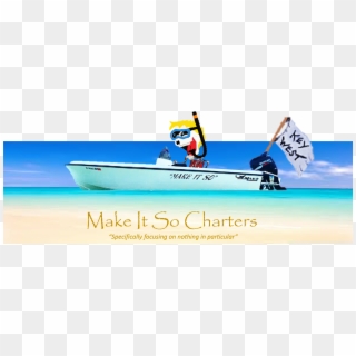 Cropped Make It So Charters Key West Skull In Boat - Marron Rouge Clipart