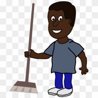 África, Negro, Escoba, Limpia, Más Limpia, Limpieza - Black Man With A Broom Clipart