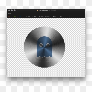 Awesome, We Now Have A Metallic Button, With A Pacman - Multimedia Software Clipart