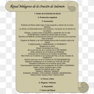 Ritual Pergamino - Oracion A San Salomon Clipart