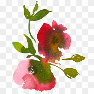 Hand Painted Smudged Watercolor Flower Png Transparent - Watercolor Painting Clipart