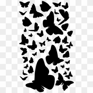 Sticker Nuee De Papillons 15 Cristaux Swarovski Ambiance - Nuee De Papillon Clipart
