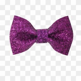 Purple 2" Mini Glitter Bow - Polka Dot Clipart