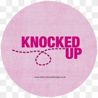 Knocked Up Badge Pink Polka Dots - Circle Clipart