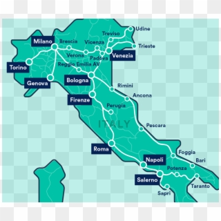 Frecciarossa Trenitalia Tickets Info - Map Of Frecciarossa Stops Clipart