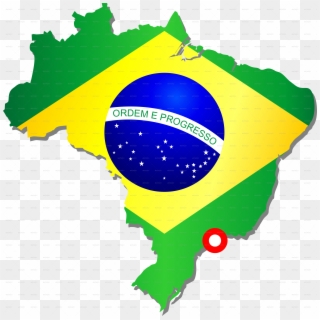 Brazilian Flag Png - Brazil Map With Flag Clipart