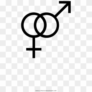 Gender Symbols Coloring Page - Male Female Icon Round Clipart