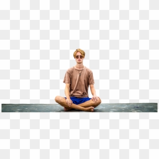 #guy #meditation #shirt #glasses #sitting #picsart - Sitting Clipart