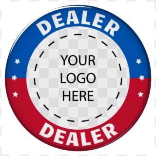 Red White And Blue Crystal Dealer Buttons - Circle Clipart