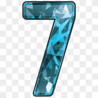 Free Png Download Blue Crystal Number Seven Clipart - Number Seven Clipart Transparent Png