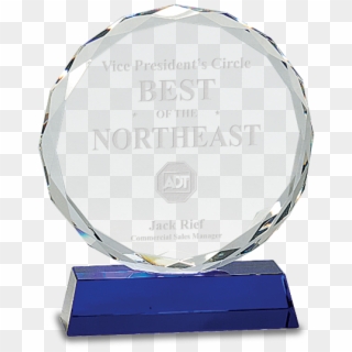 Crystal Round Facet On A Blue Crystal Base - Trophy Clipart