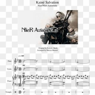 Kainé Salvation Sheet Music For Flute, Violin, Piano, - Nier Automata Wallpaper Game Clipart