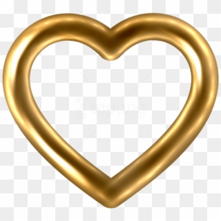 Free Png Transparent Gold Heart Png - Transparent Background Golden Heart Png Clipart