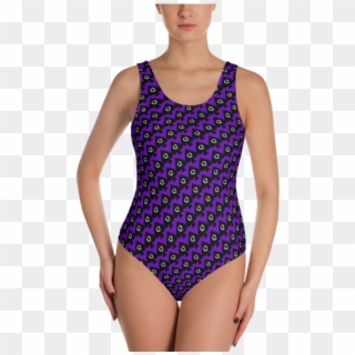 Hot Wife Queen Of Spades Motif In Black On Purple One-piece - One Piece Bathing Suit Thick Clipart