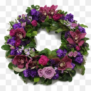 Purple Funeral Wreath - Bouquet Clipart