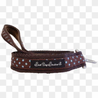 Classic Aqua On Brown Polka Dot Ribbon Dog Lead - Storage Basket Clipart